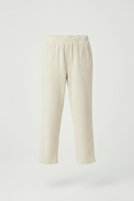 Pantalon Velours Beige Côtelé Ample Enfant Décontracté - vue 3