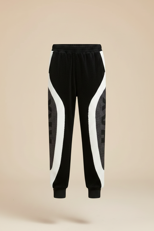 Pantalon Velours Noir Côtelé Patchwork Enfant Sport - vue 3