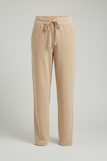 Pantalon Velours Beige Droit Décontracté Cordon Femme - vue 3
