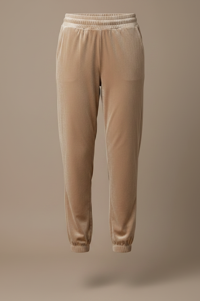 Pantalon Velours Beige Jogger Doux Confortable Femme - vue 3