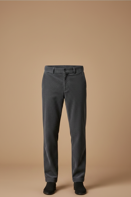 Pantalon Velours Côtelé Gris Droit Homme Décontracté Chaud - Cordé - vue 3