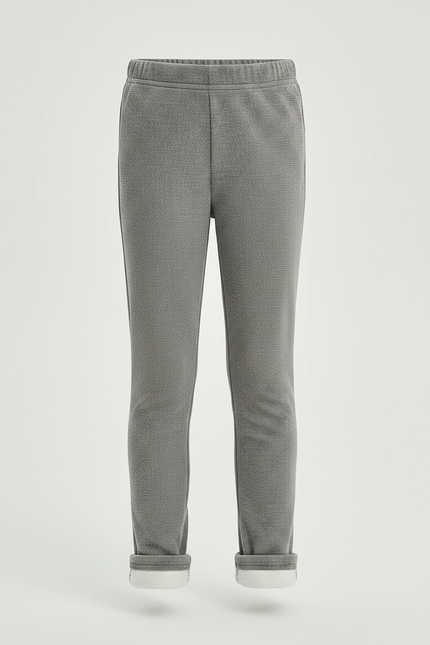 Pantalon Velours Gris Chiné Fille Chaud Hiver - Molleton - vue 3