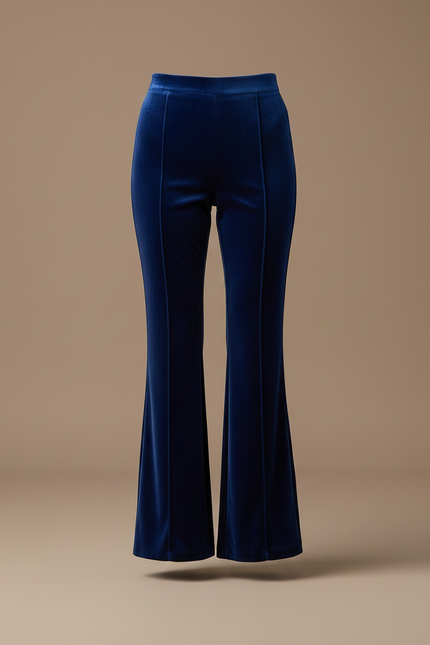 Pantalon Velours Flare Femme - Bleu - vue 3