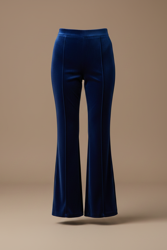 Pantalon Velours Flare Femme - Bleu - vue 3
