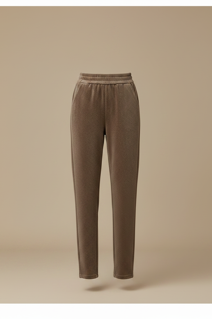 Pantalon Velours Marron Doublé Polaire Décontracté Ample - vue 3