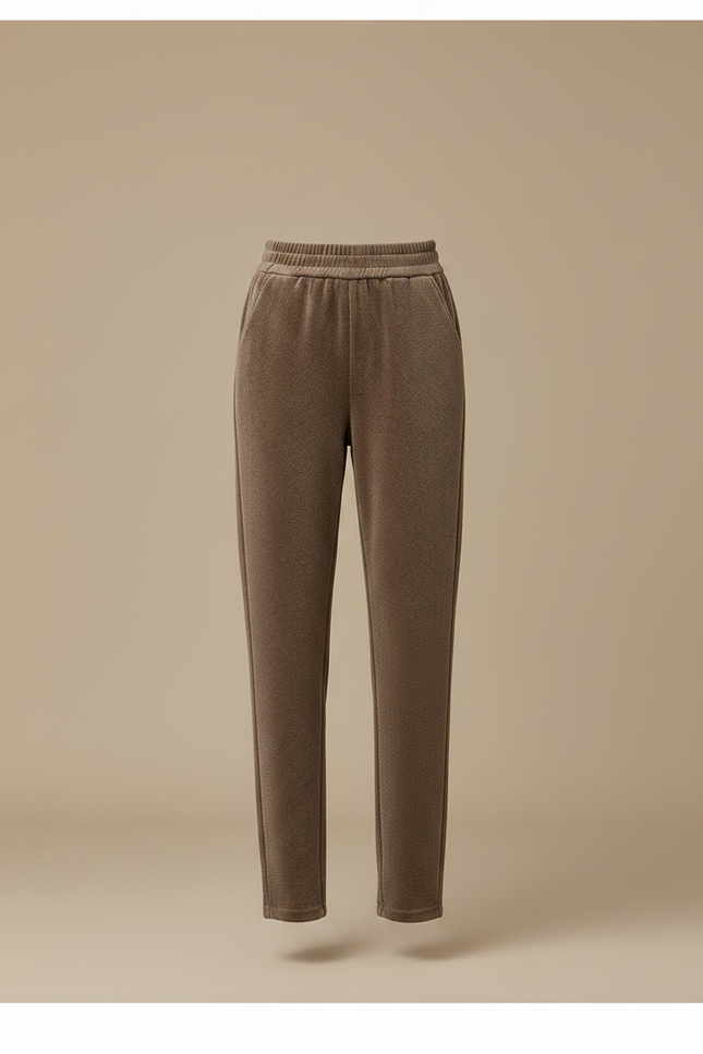 Pantalon Velours Marron Doublé Polaire Décontracté Ample - vue 3
