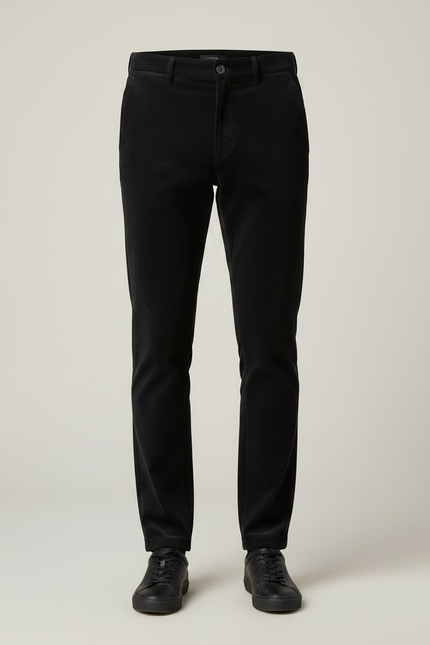Pantalon Velours Noir Côtelé Homme Droit Décontracté - Cordé - vue 3