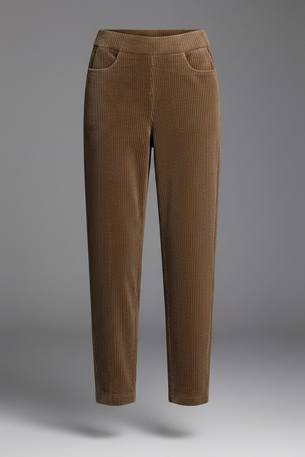 Pantalon Velours Milleraies Femme - Marron - vue 3
