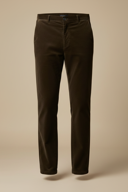 Pantalon Velours Chocolat - Marron Cordé - vue 3