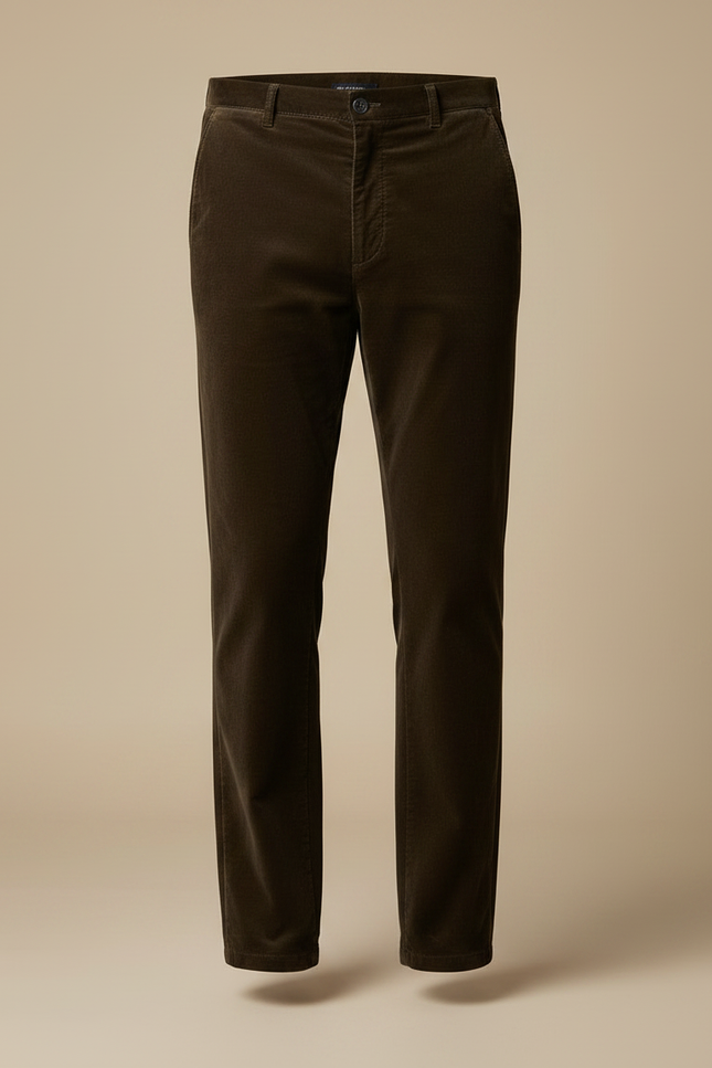 Pantalon Velours Chocolat - Marron Cordé - vue 3