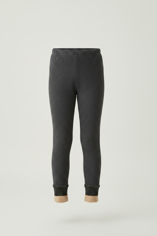 Pantalon Velours Côtelé Gris Chaud Enfant - Maille - vue 3