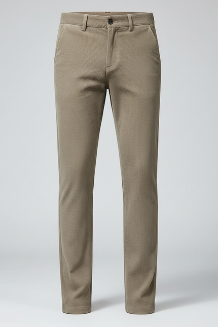 Pantalon Chino Velours Homme - Kaki Cordé - vue 3
