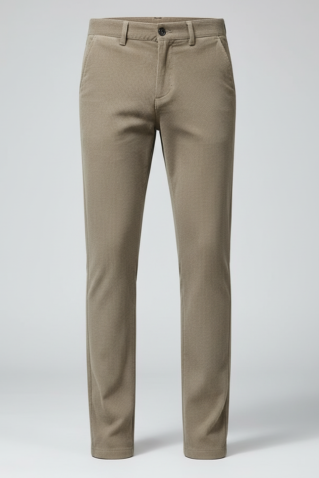 Pantalon Chino Velours Homme - Kaki Cordé - vue 3