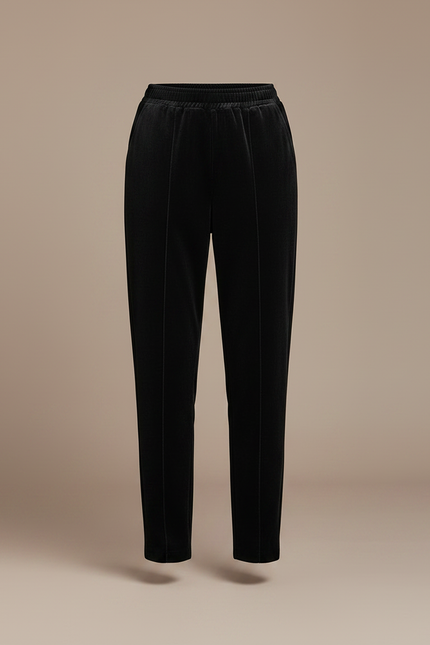 Pantalon Carotte Velours Femme - Noir - vue 3