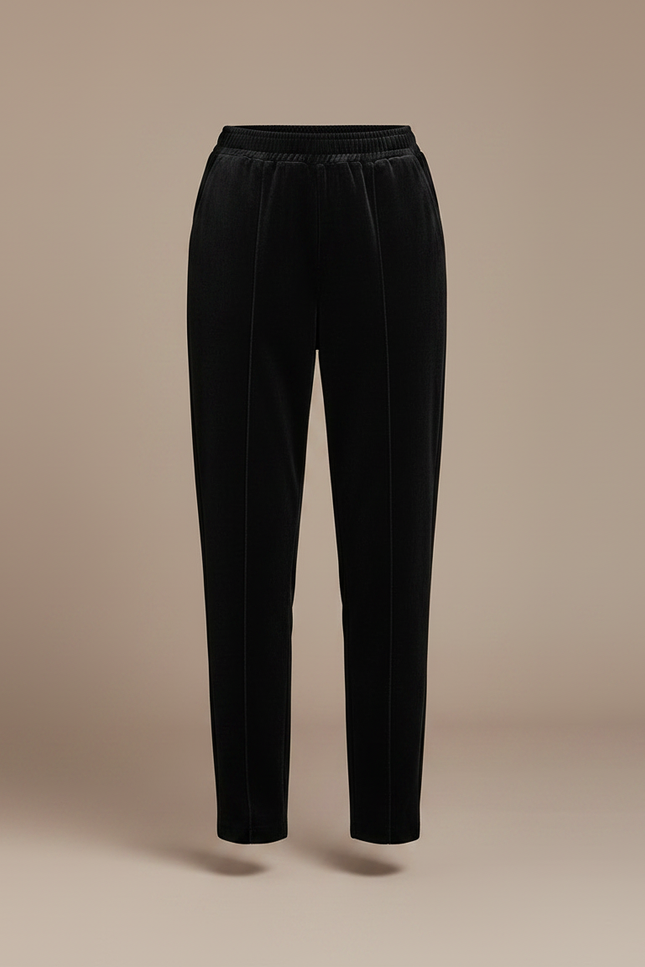 Pantalon Carotte Velours Femme - Noir - vue 3