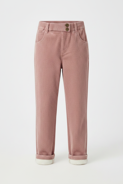 Pantalon Velours Rose Côtelé Doublé Chaud Enfant - Cordé - vue 3