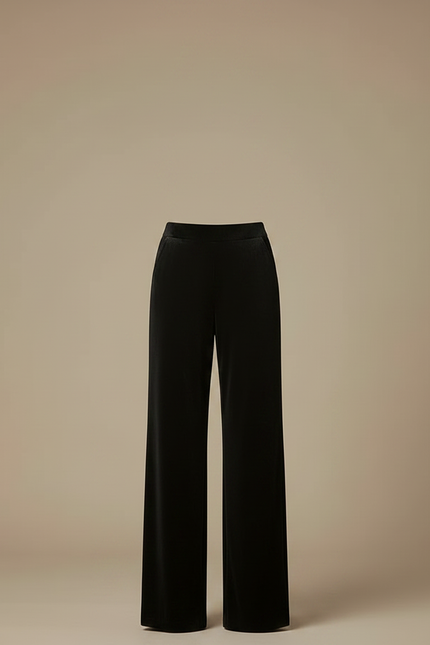 Pantalon Wide Leg Velours Femme - Noir - vue 3