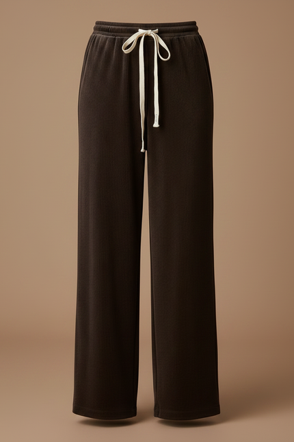 Pantalon Velours Côtelé Marron Large Décontracté Femme - Cordé - vue 3
