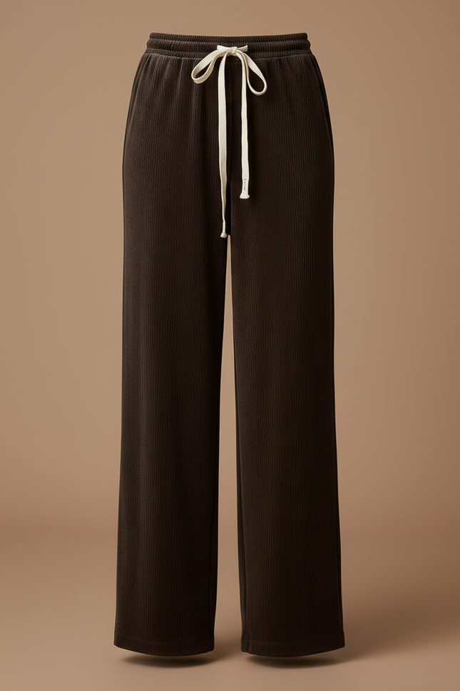 Pantalon Velours Côtelé Marron Large Décontracté Femme - Cordé - vue 3
