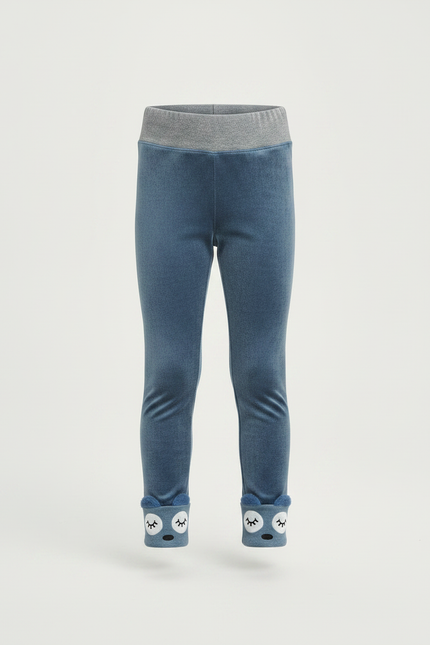Pantalon Velours Bleu Doux Enfant Mignon Animal - vue 3