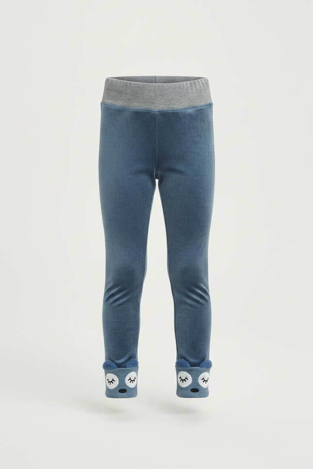 Pantalon Velours Bleu Doux Enfant Mignon Animal - vue 3