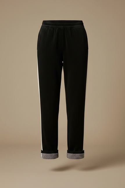 Pantalon Velours Noir Ample Doublé Chaud Femme - vue 3