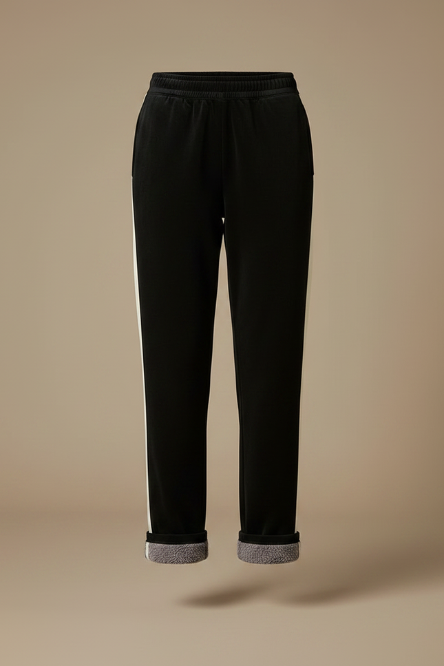 Pantalon Velours Noir Ample Doublé Chaud Femme - vue 3