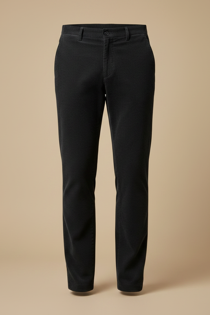 Pantalon Velours Stretch - Noir Cordé - vue 3