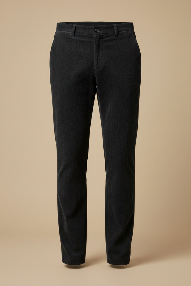 Pantalon Velours Stretch - Noir Cordé - vue 3