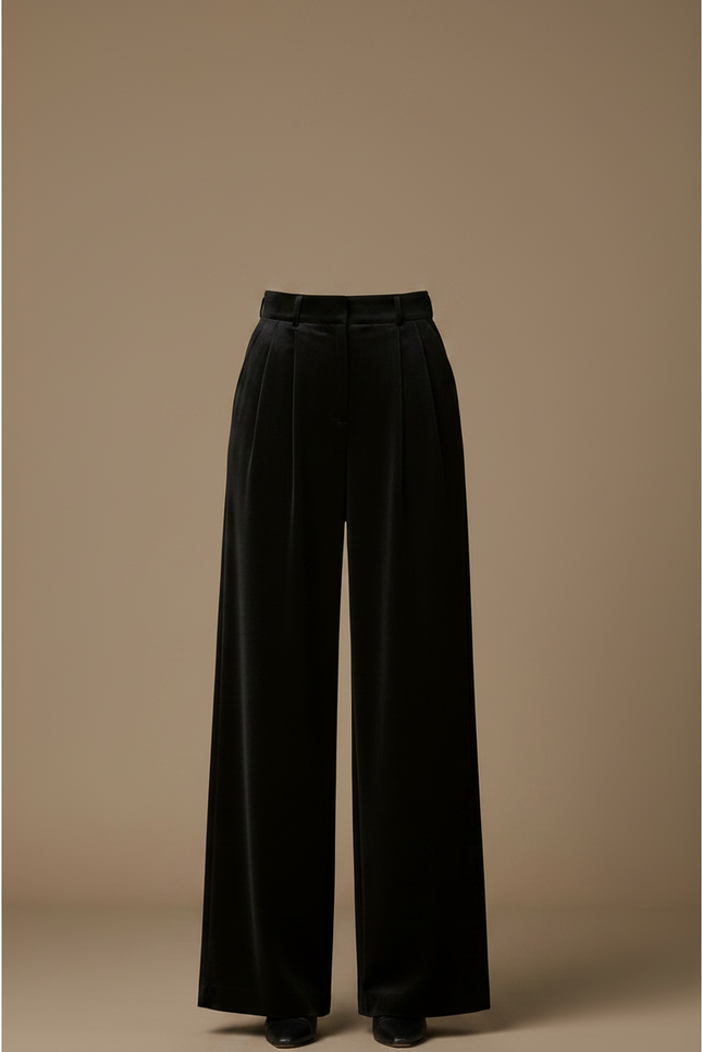 Pantalon Panne De Velours Femme - Noir - vue 3