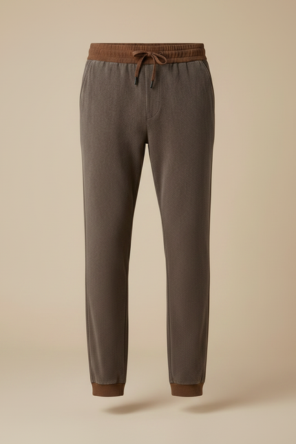 Pantalon Velours Marron Cordon Décontracté Coupe Droite Homme - vue 3
