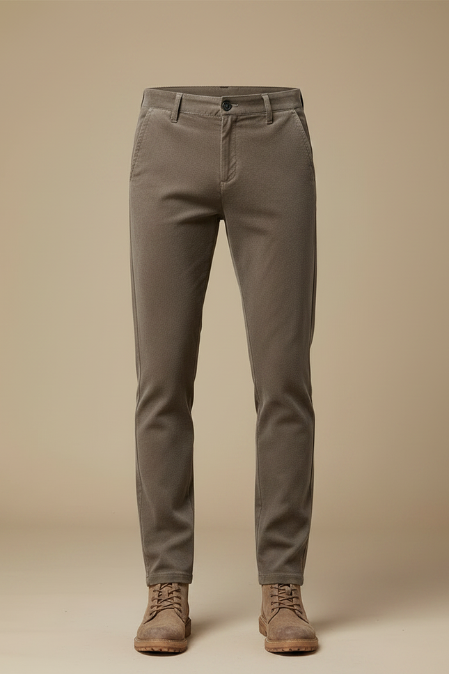 Pantalon Velours Marron Droit Extensible Chaud Homme - Cordé - vue 3